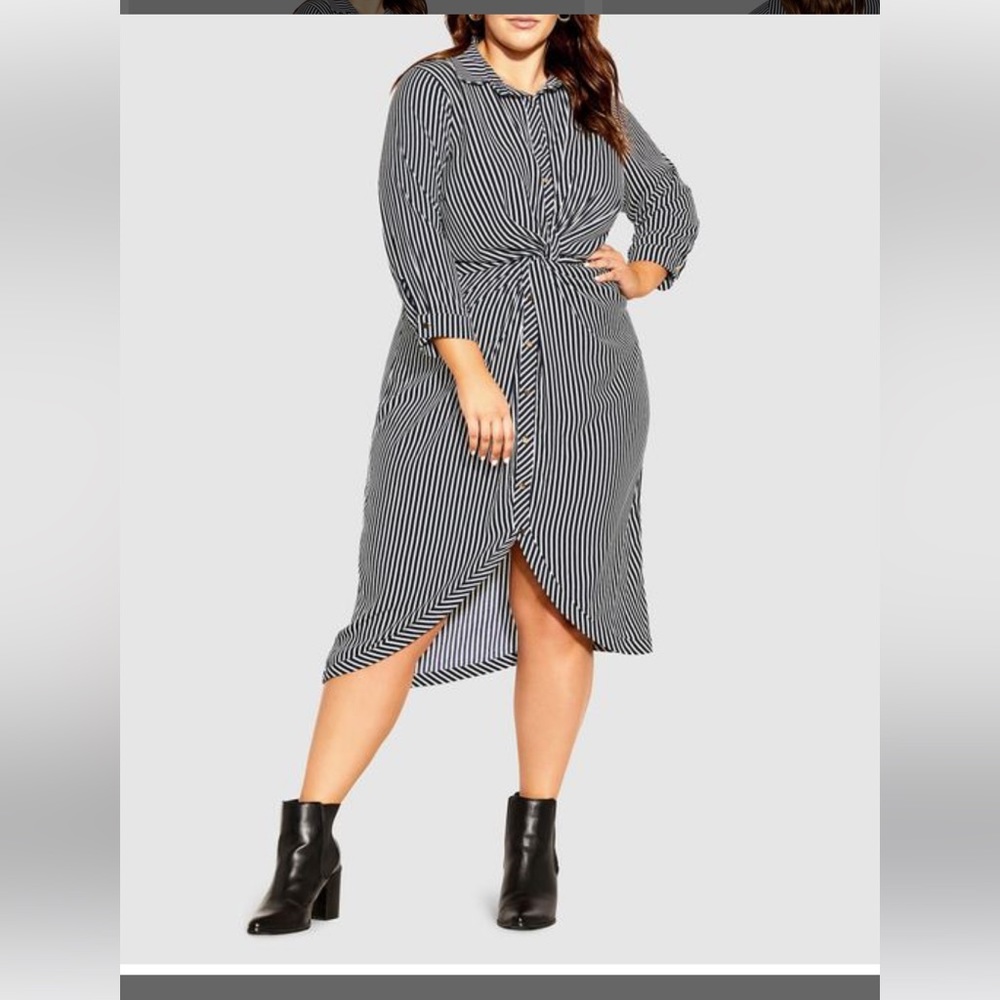 City chic twisted stripe dress NWOT